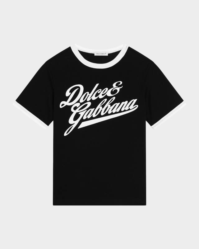 Boy's Script Flocked T-Shirt, Size 4-